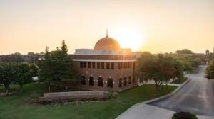 Sunrise over the Skiles Building.